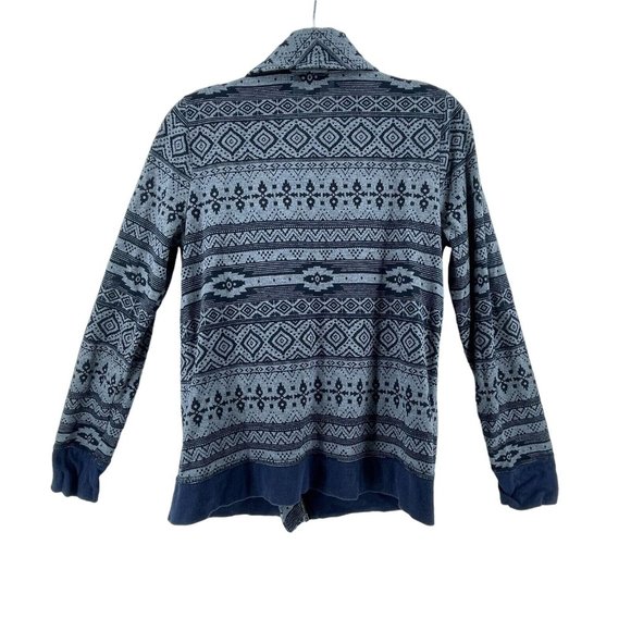 Lucky Brand Women's Offset Zipper Collared Sweat Shirt Geometric Print Size S - Picture 6 of 11